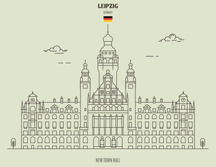 Fototapeta premium New Town Hall in Leipzig, Germany. Landmark icon