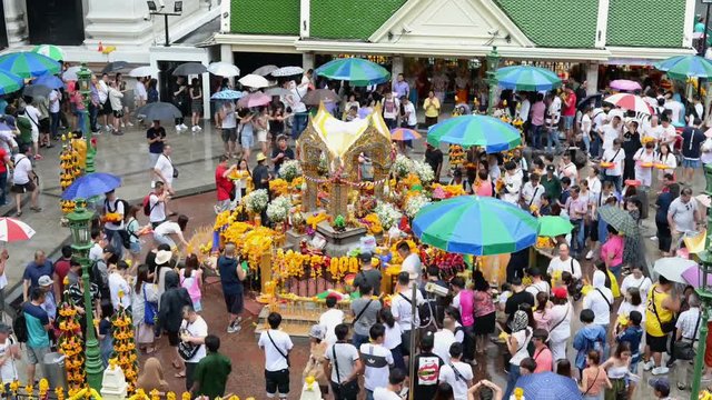 Time lapse of the Erawan Shrine at Ratchaprasong Intersection