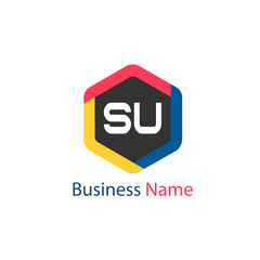 Initial Letter SU Logo template design