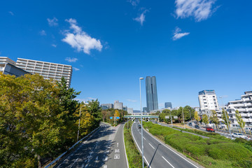 Obraz premium 大阪 千里中央周辺都市景観
