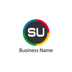 Initial Letter SU Logo template design