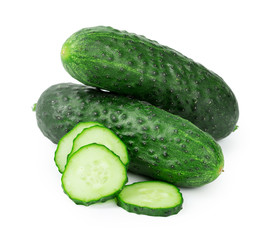 cucumber sliced isolated on white background