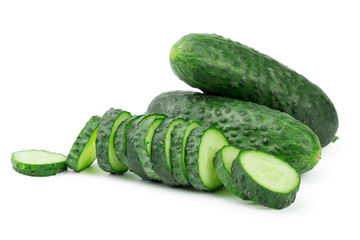 cucumber sliced isolated on white background