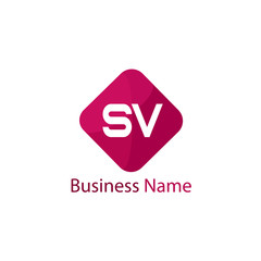 Initial Letter SV Logo template design