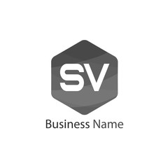 Initial Letter SV Logo template design