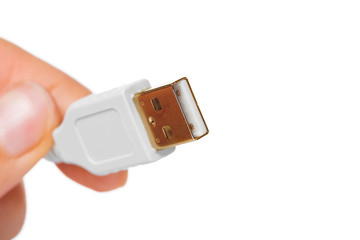 Close up view of a USB cable