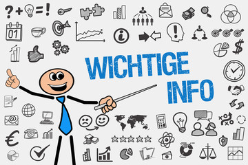 Wichtige Info / Mann mit Symbole