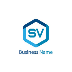 Initial Letter SV Logo template design