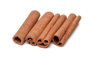 Cinnamon sticks isolated on white background