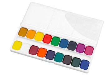 Set of watercolor paints