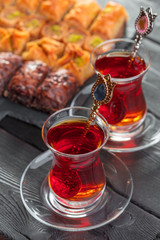 Turkish tea in traditional glass