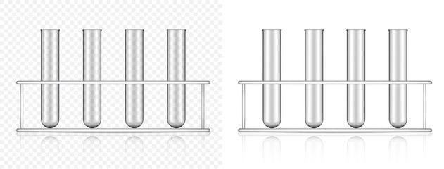 Mock up Realistic Transparent Test Tube Plastic or Glass For Science and Learning Background Illustration