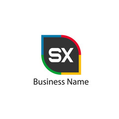 Initial Letter SX Logo template design