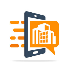 Vector illustration icon with the concept of accessing urban news information services with a mobile application