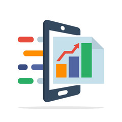 Vector illustration icon with the concept of accessing business analytics report information with a mobile application