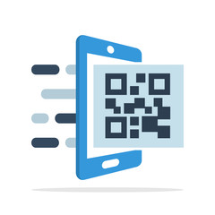 vector illustration icon with the concept of accessing QR-code services with a mobile application