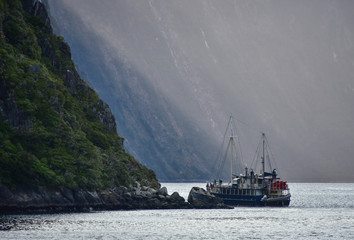 Boat in Awesome Fjord 