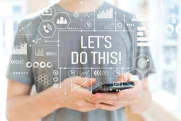 Let's do this with young man using a smartphone