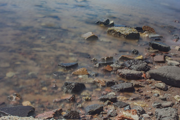 stones long exposure water