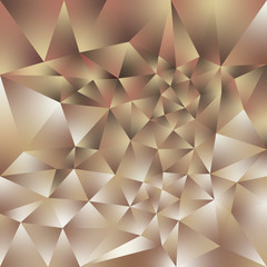 vector abstract irregular polygonal square background - triangle low poly pattern - rose gold pink beige brown  color
