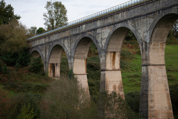 Fototapeta na wymiar Below view of an aqueduct