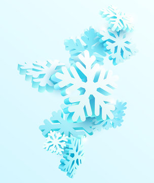 Winter abstract background with snowflakes
