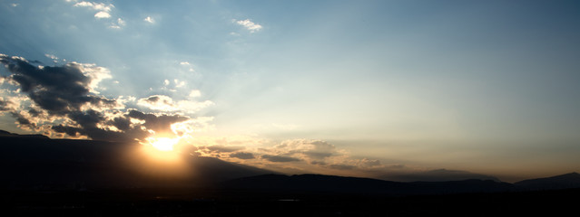 sunset in the sky