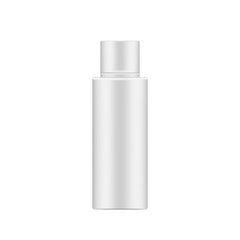 White cosmetic skin care product bottle, realistic vector mockup