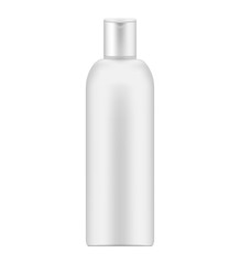 White cosmetic bottle - packaging container with flip cap, mockup