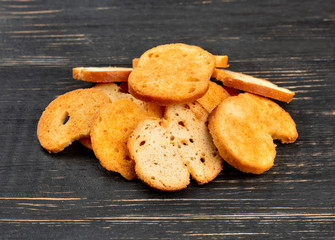 Crackers bruschetta closeup