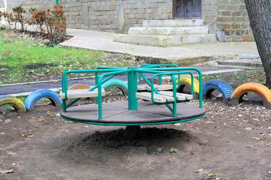Landscape with children seesaw