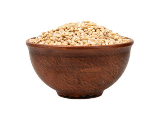 Barley groats in bowl