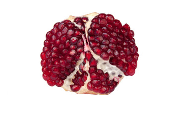 red pomegranate isolated on the white