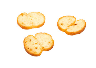 Crackers bruschetta isolated