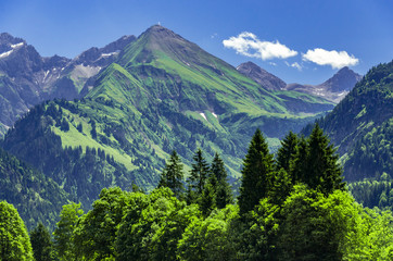 Fototapeta premium Berge am Stillachtal. Mountains around the Stillachtal.