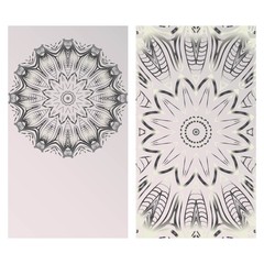 Vector mandala pattern. two template for flyer or invitation card design. for banners, greeting cards, gifts tags.