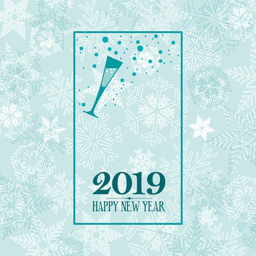 2019 Happy New Year. greeting, invitation or menu cover. vector illustration