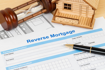 Fototapeta premium Reverse mortgage application form, financial concept