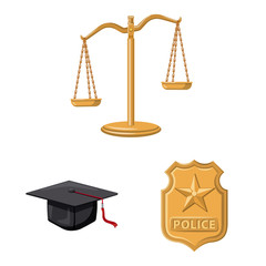 Vector design of law and lawyer sign. Set of law and justice vector icon for stock.