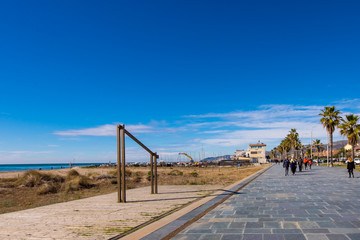 Castelldefels beach in Barcelona, Catalonia, Spain.