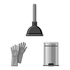 Vector design of cleaning and service symbol. Set of cleaning and household stock vector illustration.