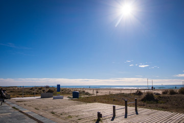 Castelldefels beach in Barcelona, Catalonia, Spain.