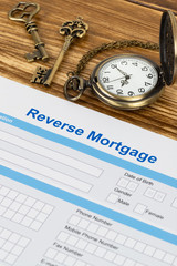 Reverse mortgage application form, financial concept