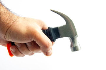 hand of a worker with a hammer