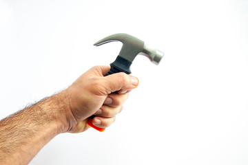 hand of a worker with a hammer