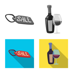 Vector illustration of food and drink symbol. Set of food and store stock vector illustration.