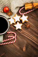 Winter and New Year theme. Christmas tea with spices