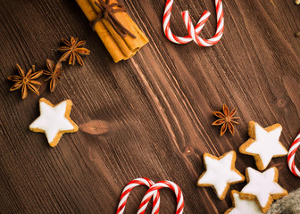 Winter and New Year theme. Christmas tea with spices
