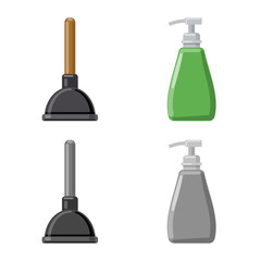 Vector illustration of cleaning and service sign. Set of cleaning and household stock vector illustration.