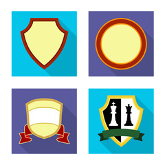 Vector design of emblem and badge symbol. Set of emblem and sticker stock symbol for web.